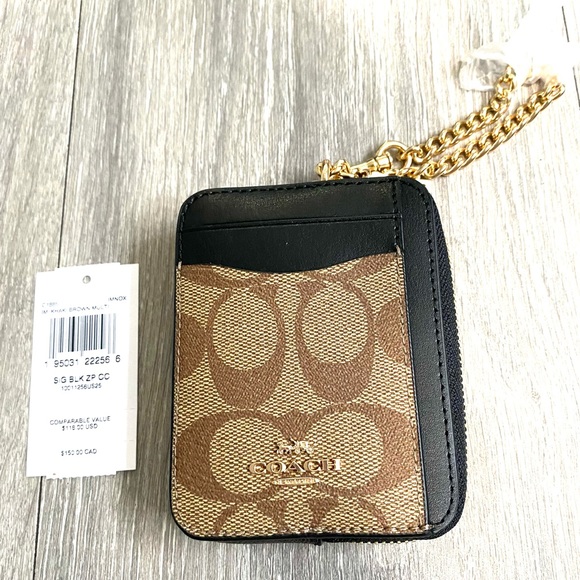 🛍️sold elsewhere COACH Zip Card Case in Signature canvas!🛍️ Authentic💜 - Picture 8 of 11